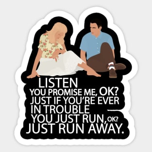 Forrest Gump - Just Run Away Sticker